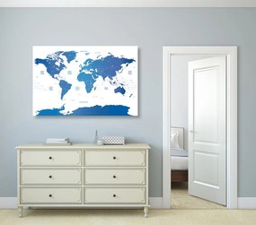 Εικόνα στον παγκόσμιο χάρτη φελλού με μεμονωμένες πολιτείες - 120x80  wooden