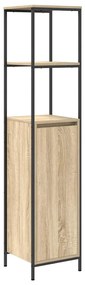vidaXL Σετ Επίπλων Μπάνιου με ράφι 5 pcs Βελανιδιά Σονομά και Μαύρο