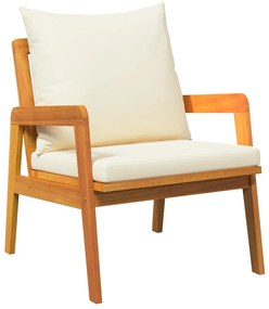 vidaXL Καρέκλα Κήπου με μαξιλάρι 2 pcs Καφέ Μασίφ ξύλο ακακίας