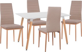 ΣΕΤ ΤΡΑΠΕΖΑΡΙΑΣ 5ΤΜΧ MINIMAL HM11767 ΛΕΥΚΟ MDF-ΜΠΕΖ ΥΦΑΣΜΑ