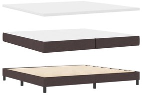 vidaXL Κρεβάτι Box Spring με στρώμα  σκούρο καφέ 200x200 εκ. ύφασμα