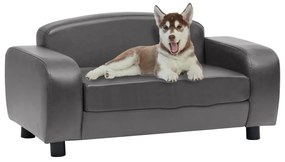 Καναπές-Κρεβάτι Σκύλου Γκρι 80x50x40 εκ. από Συνθετικό Δέρμα