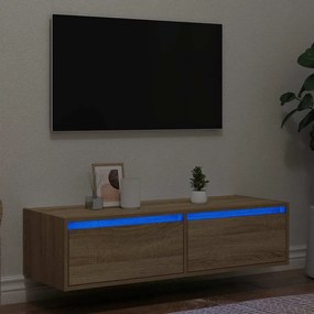 Έπιπλο Τηλεόρασης με LED Sonoma Δρυς 100X35,5x25 εκ. - Καφέ