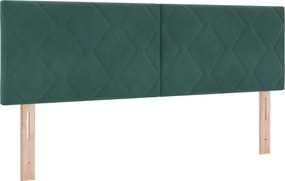 vidaXL Κρεβάτι box spring με στρώμα Σκούρο Πράσινο 140 x 190 cm