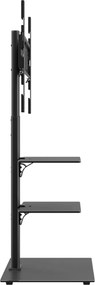 vidaXL Βάση Τηλεόρασης Γωνιακή 3 Επιπέδων για 32-65 Ιντσών Μαύρη