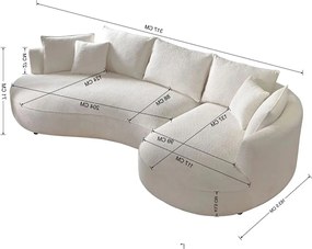 Corner Sofa Venedik Right - White White