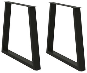 vidaXL Πόδια Τραπεζαρίας Σχήματος V 2 τεμ. Μαύρο 80x(72-73,3) εκ. Ατσάλι