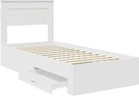 vidaXL Σκελετός Κρεβατιού Λευκό 90 x 190 cm Επεξεργασμένο ξύλο