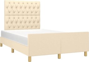 vidaXL Σκελετός Κρεβατιού Χωρίς Στρώμα Κρεμ 120x200 εκ. Υφασμάτινο
