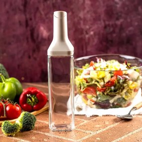 Γυάλινη φιάλη για σάλτσες Kinghoff KH 2004, 500 ml, Δοσομετρητής, Στεγανό κλείσιμο, Μπεζ