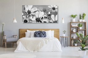 Εικόνα λουλουδιών κήπου σε μαύρο & άσπρο - 100x50