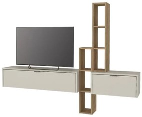 Σύνθεση Τηλεόρασης Επιτοίχια Edgar 0265926 198,4x29,6x148,5cm Sepet Oak-Sandstone