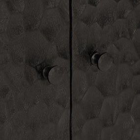 Βοηθητικό Ντουλάπι Μαύρο 60 x 33 x 75 εκ. από Μασίφ Ξύλο Μάνγκο - Μαύρο
