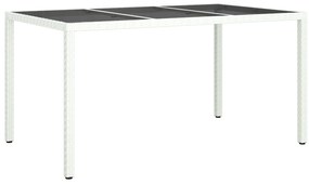 vidaXL Τραπέζι Κήπου Λευκό 150x90x75 εκ. Πολυ Ρατάν