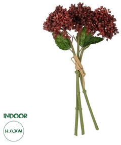 GloboStar® Artificial Garden RED HYACINTH BOUQUET 21353 Τεχνητό Διακοσμητικό Μπουκέτο Κόκκινος Υάκυνθος Y30cm