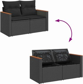 vidaXL Σετ Καναπέ Κήπου 14 τμχ. 9-Αριθμός καθισμάτων Μαύρο