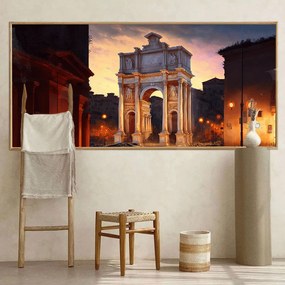 Πίνακας σε Plexiglass με Θέμα &#8220;Via dei fori imperiali in Rome&#8221; σε ξύλινη Κορνίζα με ρυθμιζόμενο Φώς - 150cmX100cm
