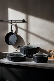 Σετ 7 τεμαχίων κατσαρόλες και τηγάνι από χυτοσίδηρο Μαύρο