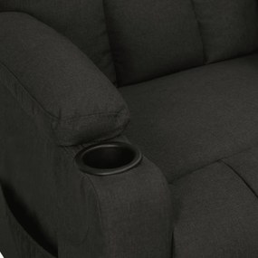 vidaXL Πολυθρόνα Ανακλινόμενη Μαύρη Υφασμάτινη