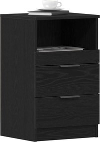 vidaXL Κομοδίνο Μαύρη Δρυς 40 x 36 x 65 cm Επεξεργασμένο Ξύλο