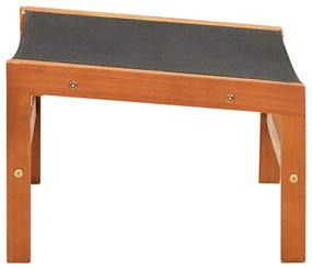 vidaXL Πολυθρόνα Κήπου με Υποπόδιο Μασίφ Ξύλο Ευκαλύπτου / Textilene