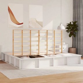 vidaXL Σκελετός Κρεβατιού Λευκό 180 x 200 cm Στερεά ξυλεία πεύκου