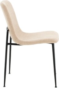 Καρέκλα Gratify pakoworld ύφασμα εκρού-πόδι μαύρο