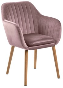 Καρέκλα Oakland 197, Dusty pink, 83x57x61cm, 8 kg, Ταπισερί, Ξύλινα, Μέταλλο, Μπράτσα, Ξύλο: Δρυς | Epipla1.gr