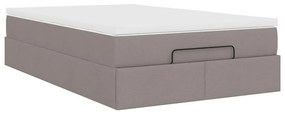 VidaXL Οθωμανικό κρεβάτι με στρώμα Taupe 120x200cm ύφασμα