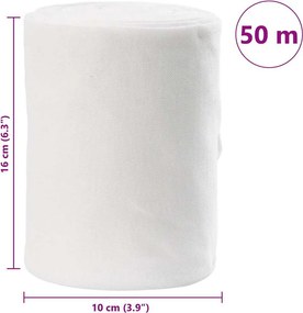 vidaXL Σωλήνας Αποχέτευσης Λευκό 16 x 5000 εκ. ύφασμα