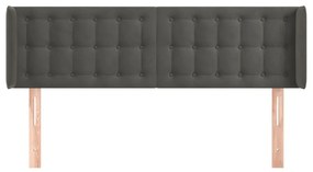 Κεφαλάρι με Πτερύγια Σκούρο Γκρι 147x16x78/88 εκ. Βελούδινο 3119251