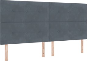 vidaXL Κρεβάτι box spring με στρώμα Σκούρο Γκρι 200 x 200 cm Βελούδο