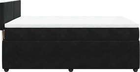 vidaXL Κρεβάτι Boxspring με Στρώμα Μαύρο 140x200 εκ. Βελούδινο