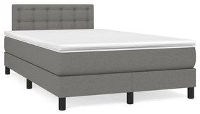 ΚΡΕΒΑΤΙ BOXSPRING ΜΕ ΣΤΡΩΜΑ ΣΚΟΥΡΟ ΓΚΡΙ 120X190 ΕΚ ΥΦΑΣΜΑΤΙΝΟ 3269752