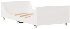 vidaXL Σκελετός Κρεβ. Χωρίς Στρώμα Λευκό 75x190 εκ Μασίφ Πεύκο
