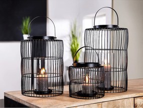 Φανάρι ArteLibre Κλουβί Μαύρο Μέταλλο 35cm