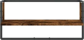 vidaXL Ράφι Τοίχου με Μπάρα Καπνιστή Δρυς 65x25x30 εκ.
