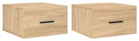 vidaXL Κομοδίνα Επιτοίχια 2 τεμ. Sonoma Δρυς 35 x 35 x 20 εκ.