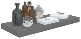 vidaXL Ράφια Τοίχου Γυαλιστερά Γκρι 2 Τεμάχια 60 x 23,5 x 3,8 εκ. MDF