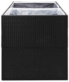vidaXL Ζαρντινιέρα Κήπου Μαύρη 157 x 80 x 80 εκ. από Συνθετικό Ρατάν