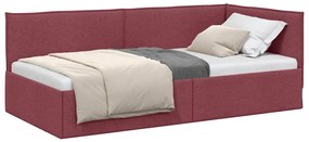 vidaXL Κρεβάτι Γωνίας με κεφαλάρι Μπορντό 90 x 200 cm ύφασμα