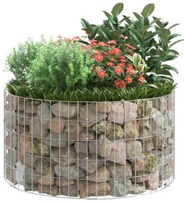 vidaXL Συρματοκιβώτιο-Γλάστρα Στύλος Κυκλική Ø100x50 εκ. Γαλβ. Χάλυβας