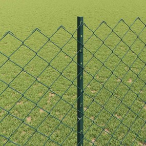 vidaXL Φράχτης αλυσίδας με στήλη 25 x 1,5 m Γαλβανισμένος Χάλυβας