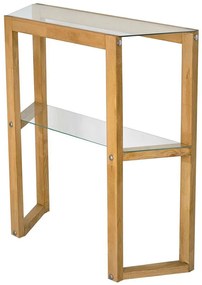 Κονσόλα Via 552NOS1909 85x31x85cm Oak Wood, Glass