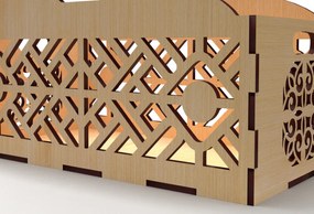 Σετ των 2 Intra απο ξύλο plywood 3mm-4mm πάχος - Διακοσμητικό κουτί δώρου Ξύλινο κουτί κοπής με λέιζερ Δίασταση 15x15 cm INTRAFABR-83158645