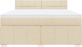 vidaXL Κρεβάτι Boxspring με Στρώμα Κρεμ 180x200 εκ. Υφασμάτινο
