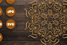 Σετ των 2 Intra απο ξύλο plywood 3mm-4mm πάχος 3D Fish Sea Mandala για Cricut Δίασταση 30x30 cm INTRAFABR-79236738