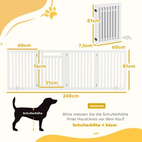 Pet Gate Stair Gate Safety Gate 4 τεμαχίων Πτυσσόμενο λευκό