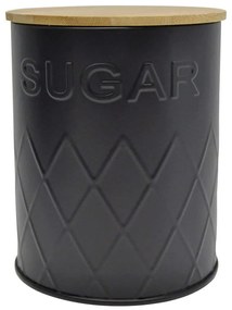 Βάζο Ζάχαρης Sugar 817061 10x10x13cm Black-Natural Ankor Μέταλλο,Bamboo