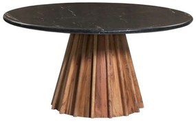 Τραπέζι Τραπεζαρίας Στρογγυλό Draxx HM9688 Φ150x76cm Από Μασίφ Ξύλο Ακακίας Μάρμαρο Black Μάρμαρο, Ξύλο